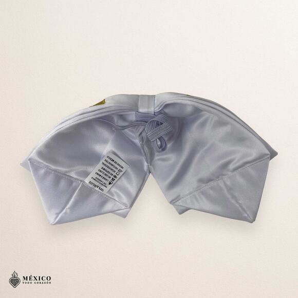 White Mexican Embroidered Charro Moño – Traditional Satin Mariachi Bow Tie - Picture 5 of 6